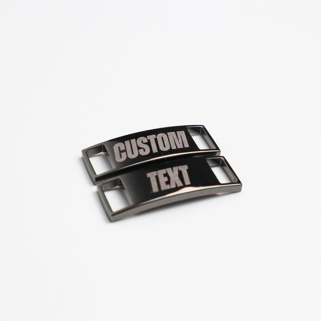 Custom Engraved Lace Locks, black