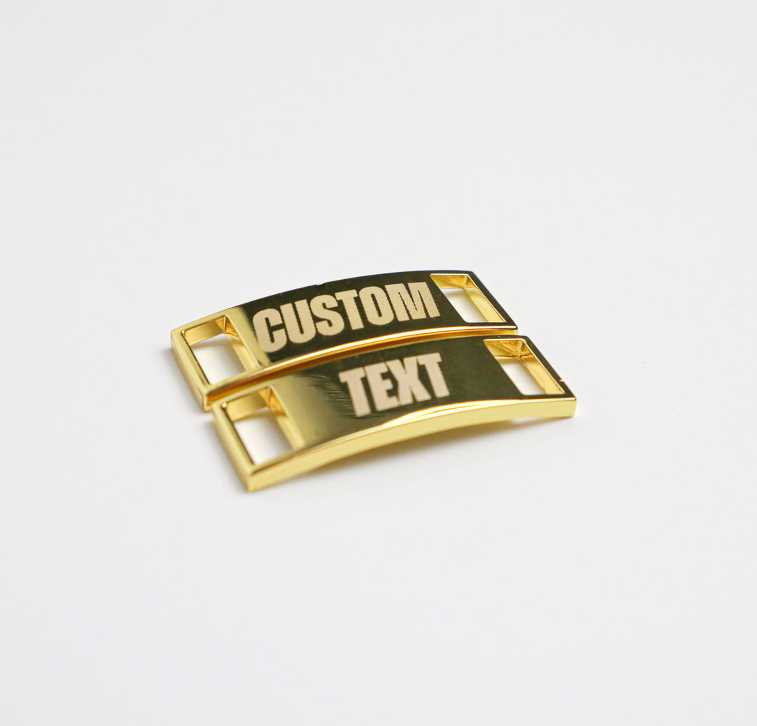 Custom Engraved Lace Locks, Gold